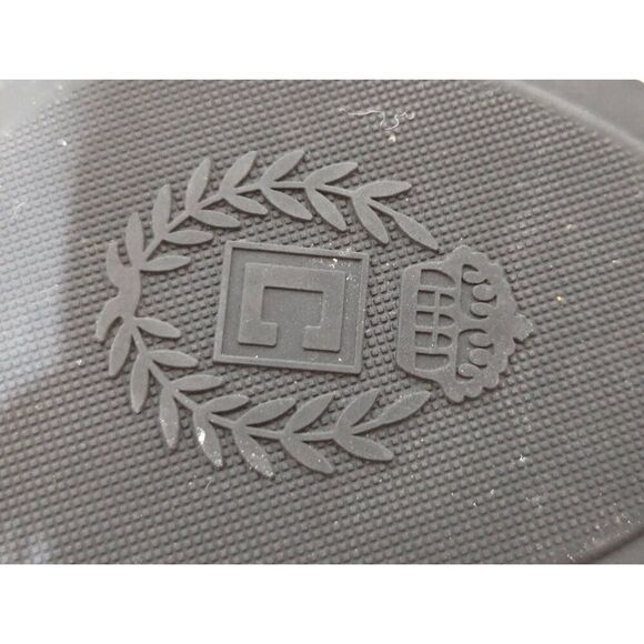 Chaps Women's Black Leather 3" Heel Croc Embossed Slide Kourtney Sandal Size 8 - Picture 11 of 12